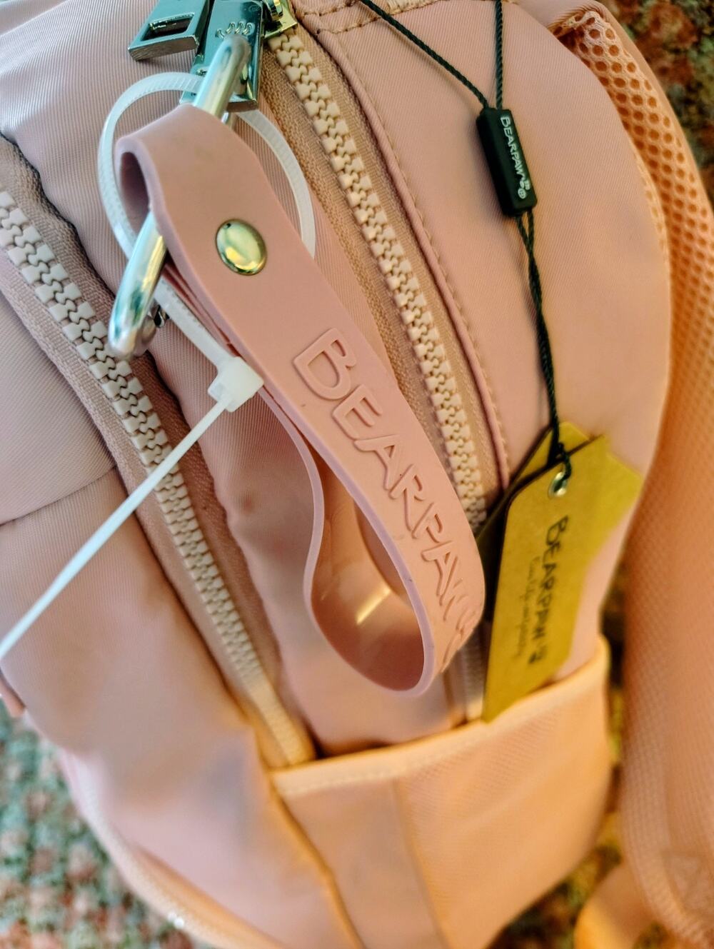 Bearpaw Pink 15" Laptop NWT Backpack, Wrist Strap Keychain, MSRP $138